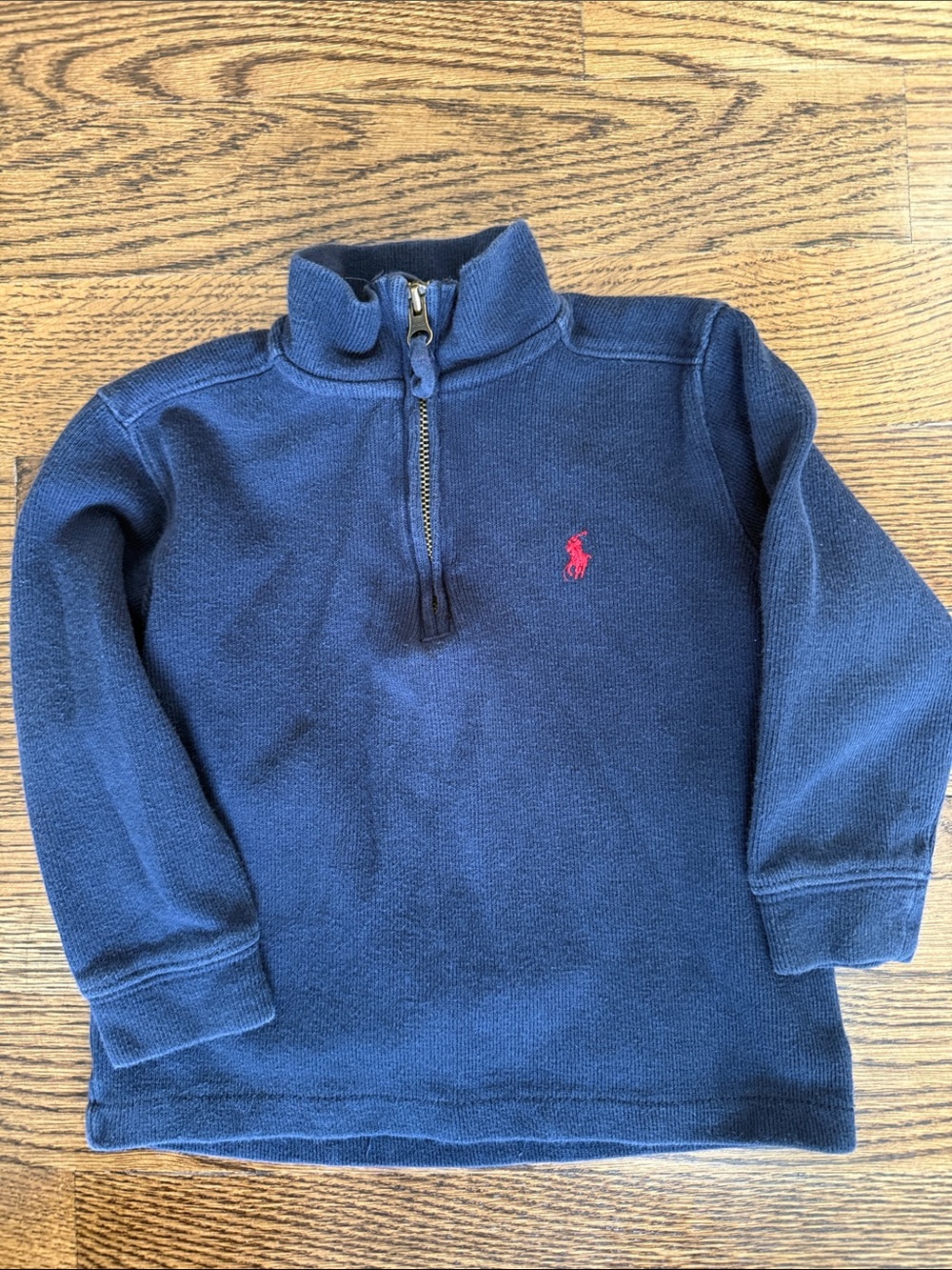 Ralph Lauren Navy Half-Zip Pullover with Red Pony